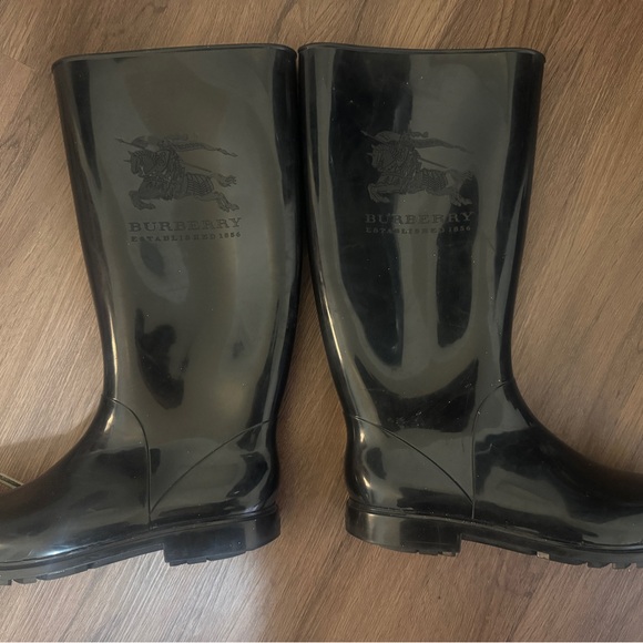 Burberry Black Rain Boots - Picture 1 of 11